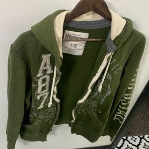 Aeropostale Mens Large Hooded Jacket Good Condition